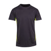 Mens Accelerator Cool Dry T-shirt Design 2 Charcoal Lime Front View