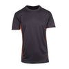 Mens Accelerator Cool Dry T-shirt Design 2 Charcoal Orange Front View