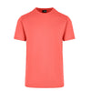 Mens Cotton Round Tees Champs Coral Red Front View